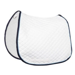 TuffRider Basic All Purpose Pad With Trim And Piping 25 TuffRider Basic All Purpose Pad With Trim And Piping -Equestrian Gear Shop 100558 JPC TuffRider.Basic .AllPurpose.Saddle.Pad .Trim Piping White.Navy .LightBlue Side