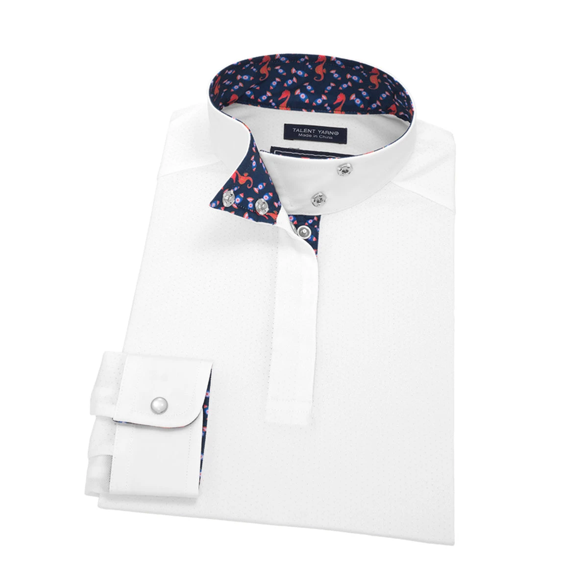 Essex Classics Girls "Seahorsin' Around" Talent Yarn Wrap Collar Long Sleeve Show Shirt 3 Essex Classics Girls "Seahorsin' Around" Talent Yarn Wrap Collar Long Sleeve Show Shirt