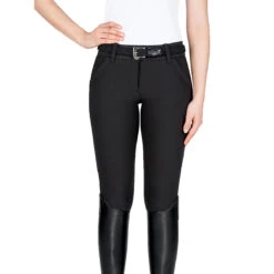 Equiline Women's X Shape Knee Grip Breech -Equestrian Gear Shop EQline 181 N08674 XShapeKG Black Front