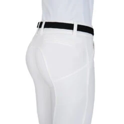 Equiline Women's X Shape Knee Grip Breech -Equestrian Gear Shop EQline 181 N08674 XShapeKG White Closeup