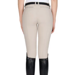 Equiline Women's Ash Riding Breeches With X-Grip Knee Patch -Equestrian Gear Shop EQline N08698 Ash.XGripKP Beige Back