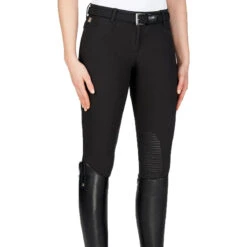 Equiline Women's Ash Riding Breeches With X-Grip Knee Patch -Equestrian Gear Shop EQline N08698 Ash.XGripKP Black