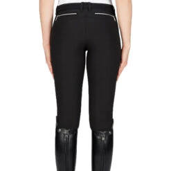 Equiline Women's Ash Riding Breeches With X-Grip Knee Patch -Equestrian Gear Shop EQline N08698 Ash.XGripKP Black Back