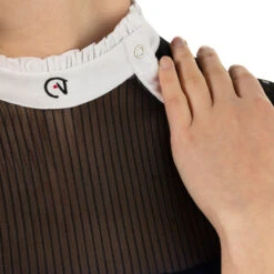 EGO 7 Women's Nina Long Sleeve Show Shirt -Equestrian Gear Shop Ego7 Womens.Nina .LS .Show .Shirt Navy Detail