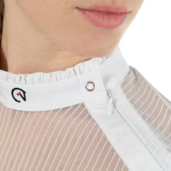 EGO 7 Women's Nina Long Sleeve Show Shirt -Equestrian Gear Shop Ego7 Womens.Nina .LS .Show .Shirt White Detail