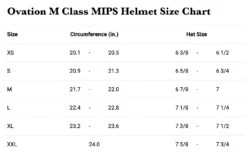 Ovation M Class MIPS Helmet -Equestrian Gear Shop FHT Mclass sizechart