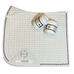 Halter Ego European Cotton Saddle Pad -Equestrian Gear Shop HEgo DRSGPAD Wht Blk HalterEgo European.Cotton.Dressage.Saddle.Pad White.Black