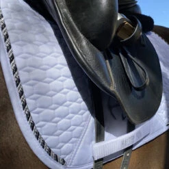 Halter Ego European Cotton Saddle Pad -Equestrian Gear Shop HEgo DRSGPAD Wht Blk HalterEgo European.Cotton.Dressage.Saddle.Pad White.Black LS