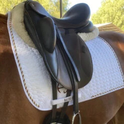 Halter Ego European Cotton Saddle Pad -Equestrian Gear Shop HEgo DRSGPAD Wht Rust HalterEgo European.Cotton.Dressage.Saddle.Pad White.Rust LS