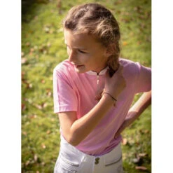 Jump'in Girls Short Sleeve Charlie Competition Polo Shirt -Equestrian Gear Shop Jump.In Girls.Charlie.Polo .Show .Shirt Pink.2