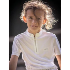 Jump'in Girls Short Sleeve Charlie Competition Polo Shirt -Equestrian Gear Shop Jump.In Girls.Charlie.Polo .Show .Shirt White.2