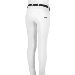 Equiline Girl's JinaK Knee Patch Breeches -Equestrian Gear Shop N05021 EQline JinaK White Back