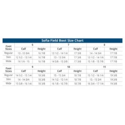 Ovation Ladies Sofia Black Field Boot 7 Ovation Ladies Sofia Black Field Boot -Equestrian Gear Shop SofiaFieldBoots SizeChart