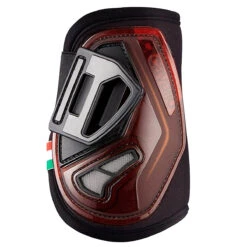 Acavallo Opera Hind Boot - Gel Lined With Elasticated Stud Fastening -Equestrian Gear Shop brown front 93827.1587735365.1280.1280