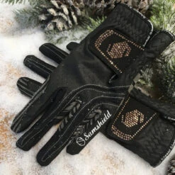 Samshield V Skin Swarovski Gloves- Rose Gold Crystals -Equestrian Gear Shop gloveblack 17806.1586355543.1280.1280